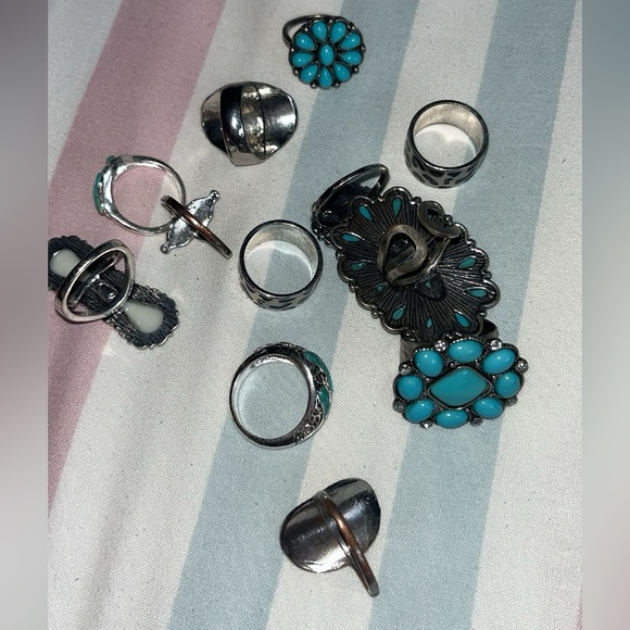 Turquoise ring lot - Picture 2 of 4